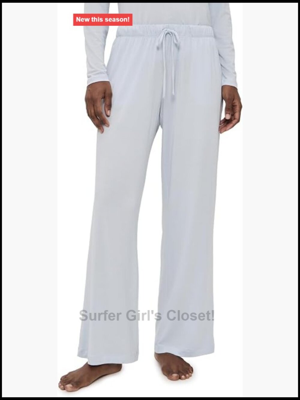 Straight Leg Pajama Pants, High Stretch Cotton Blend